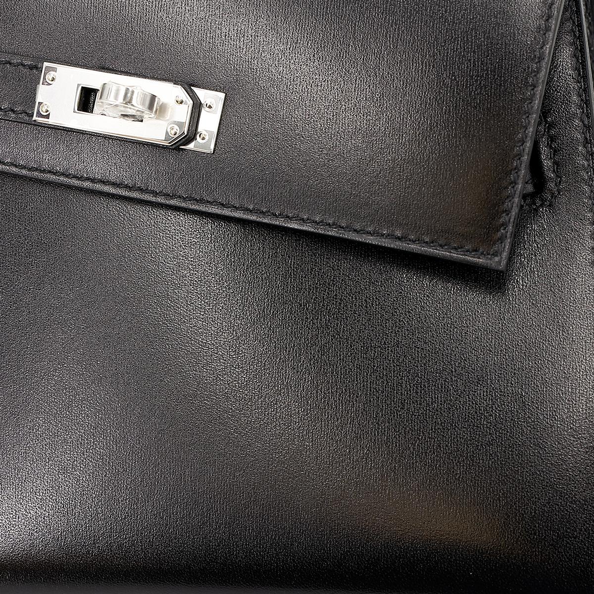 Brand New ( Rank N ) HERMÈS Limited Edition Kelly 20 en Desordre Black (89) Box-calf Palladium hardware W (2024) - 19