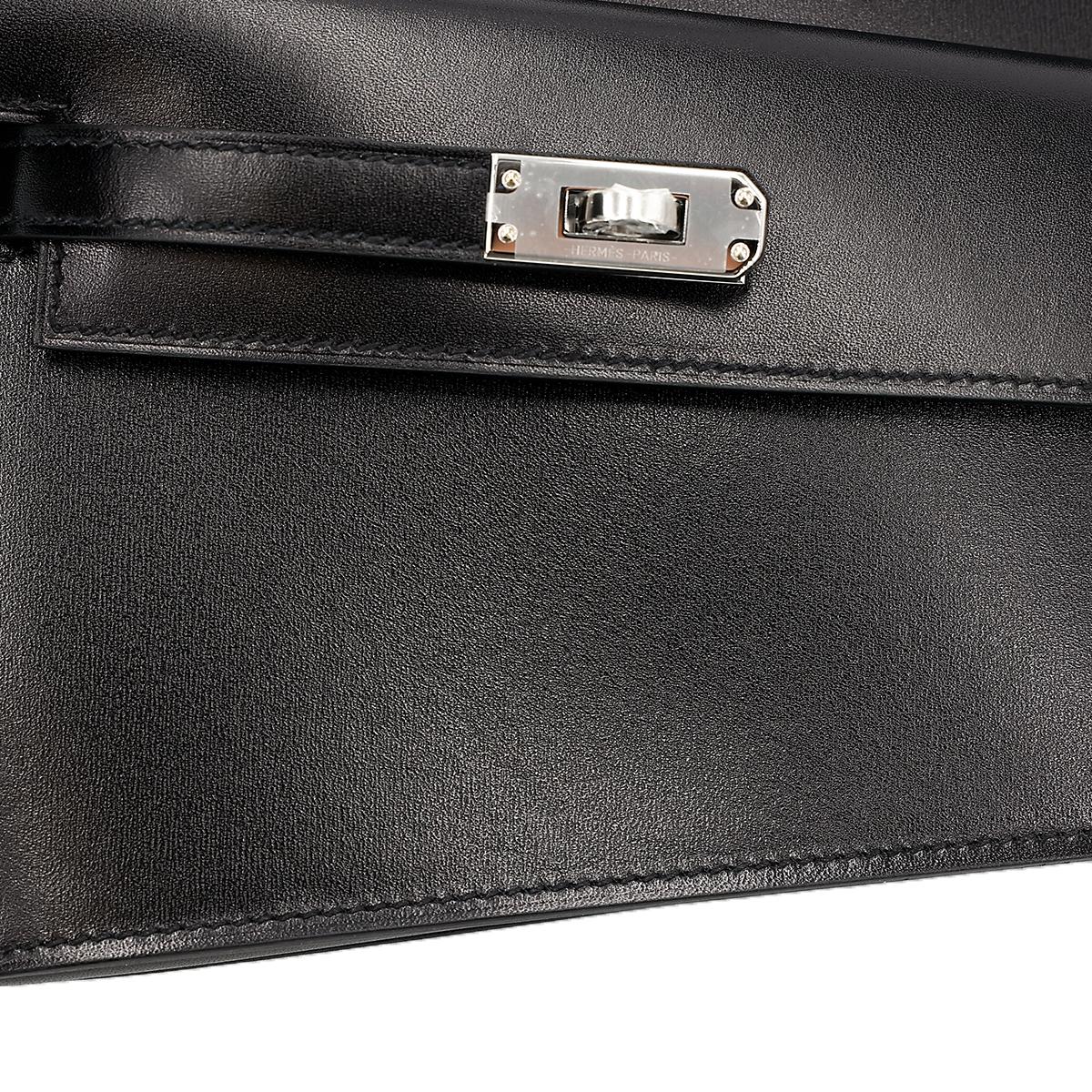 Brand New ( Rank N ) HERMÈS Limited Edition Kelly 20 en Desordre Black (89) Box-calf Palladium hardware W (2024) - 14