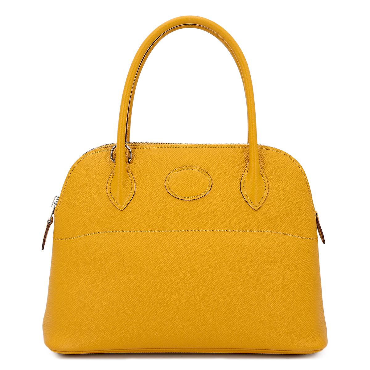 Very Good ( Rank A) HERMÈS Bolide 27 Jaune Ambre (9D) Epsom Palladium hardware C (2018) - 1