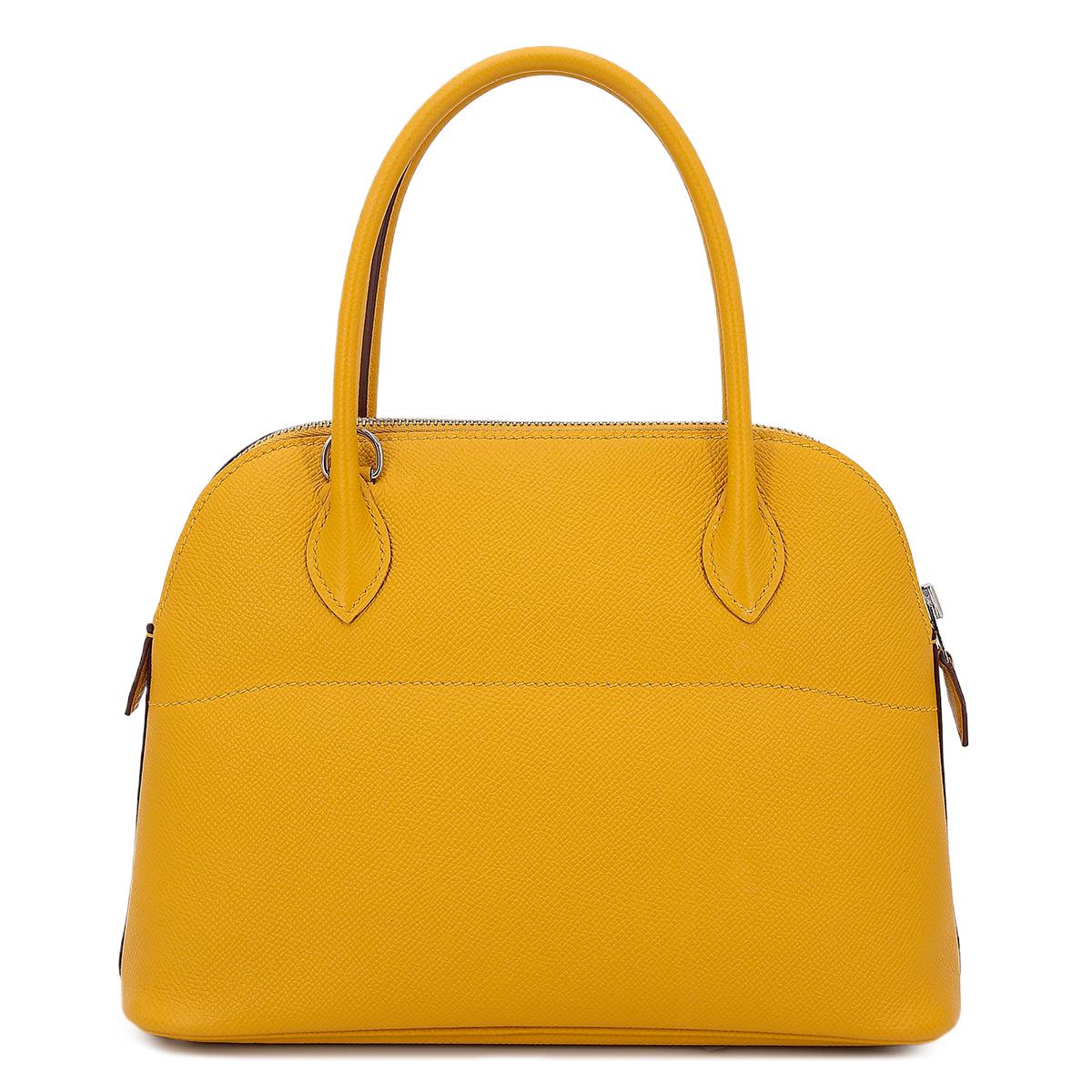 Very Good ( Rank A) HERMÈS Bolide 27 Jaune Ambre (9D) Epsom Palladium hardware C (2018) - 3