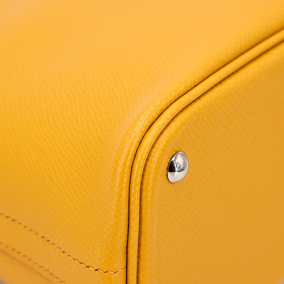 Very Good ( Rank A) HERMÈS Bolide 27 Jaune Ambre (9D) Epsom Palladium hardware C (2018) - 9