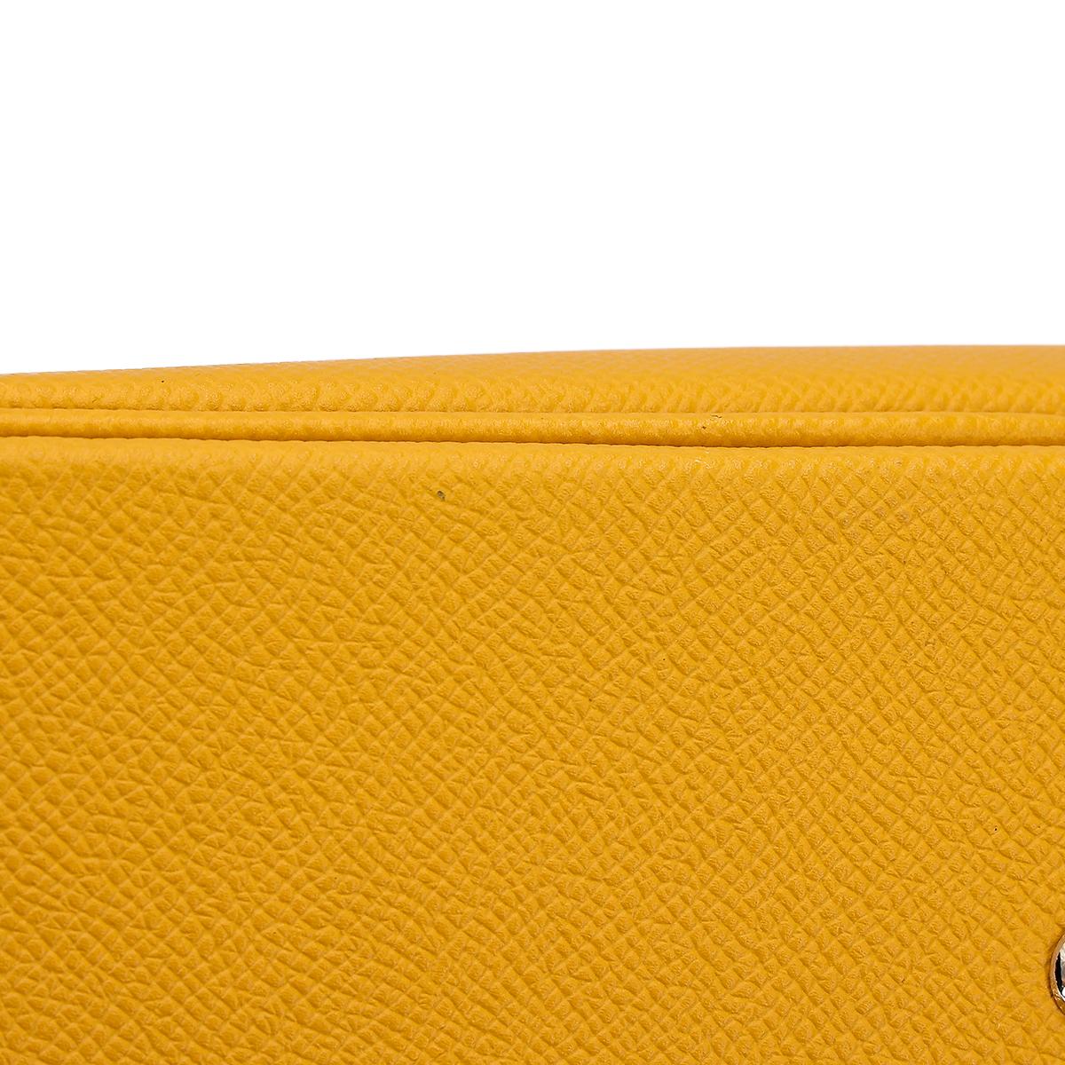 Very Good ( Rank A) HERMÈS Bolide 27 Jaune Ambre (9D) Epsom Palladium hardware C (2018) - 12