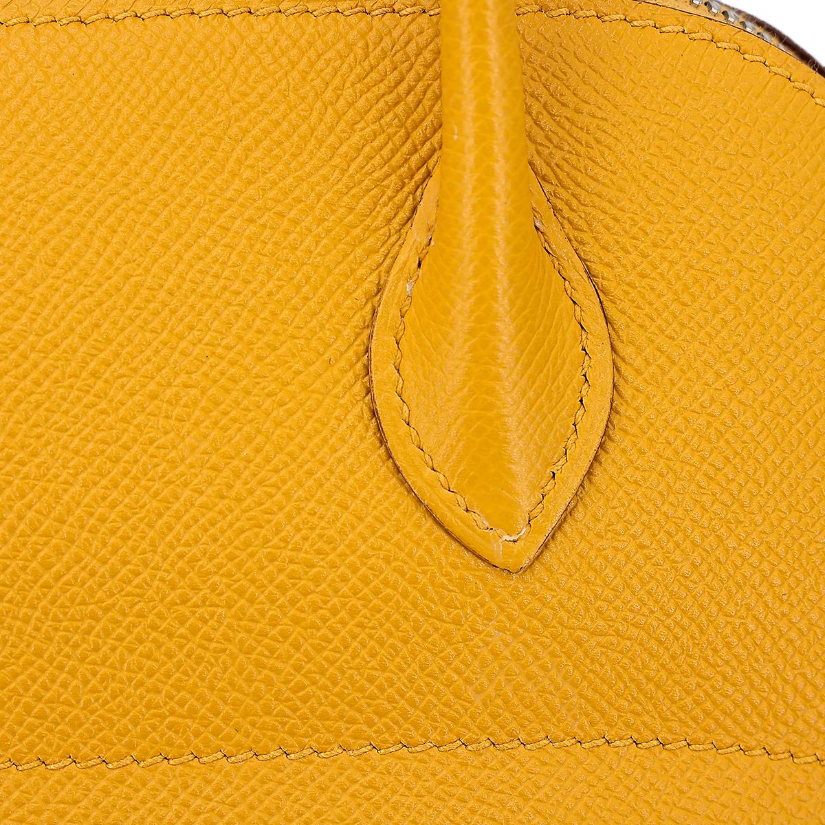 Very Good ( Rank A) HERMÈS Bolide 27 Jaune Ambre (9D) Epsom Palladium hardware C (2018) - 17