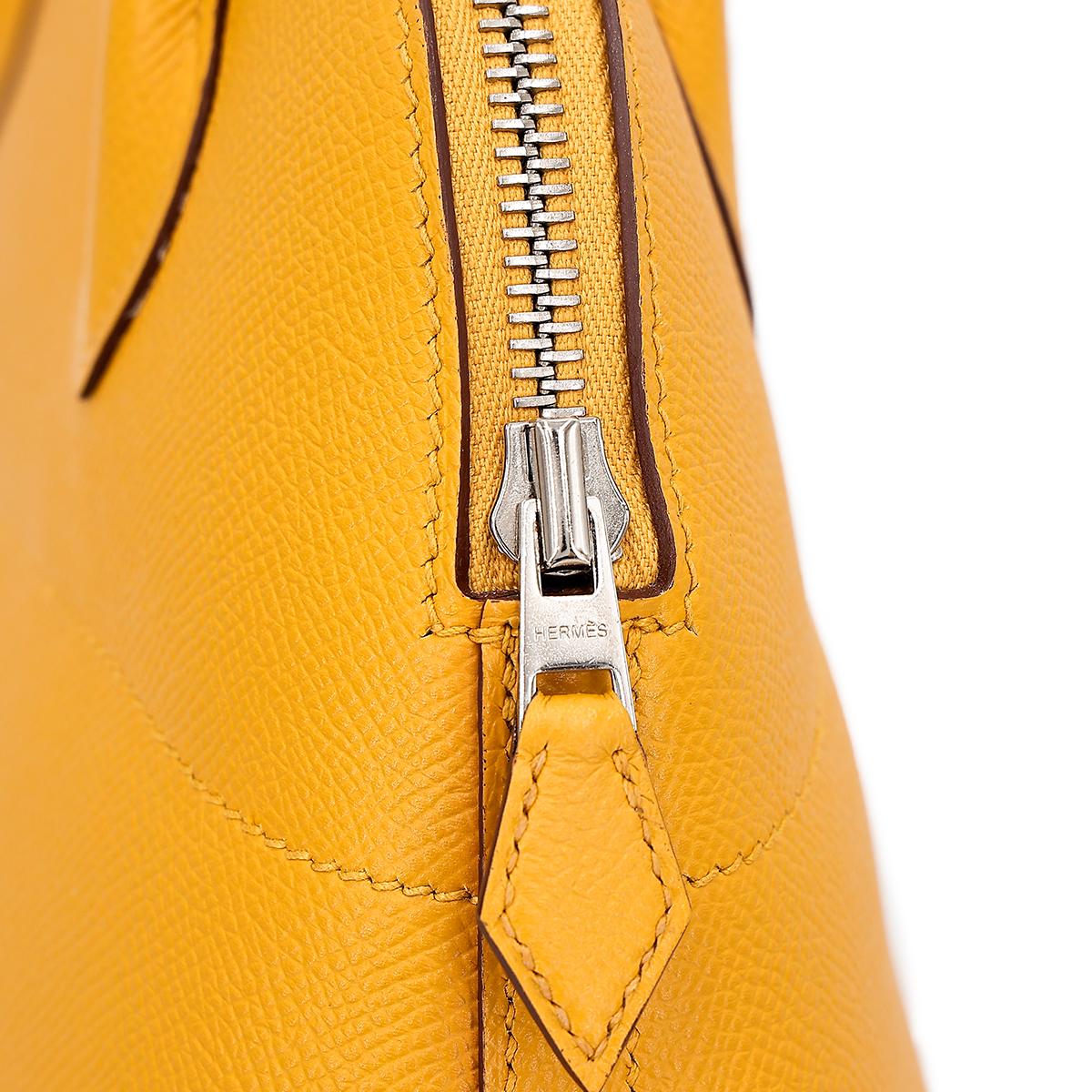Very Good ( Rank A) HERMÈS Bolide 27 Jaune Ambre (9D) Epsom Palladium hardware C (2018) - 19