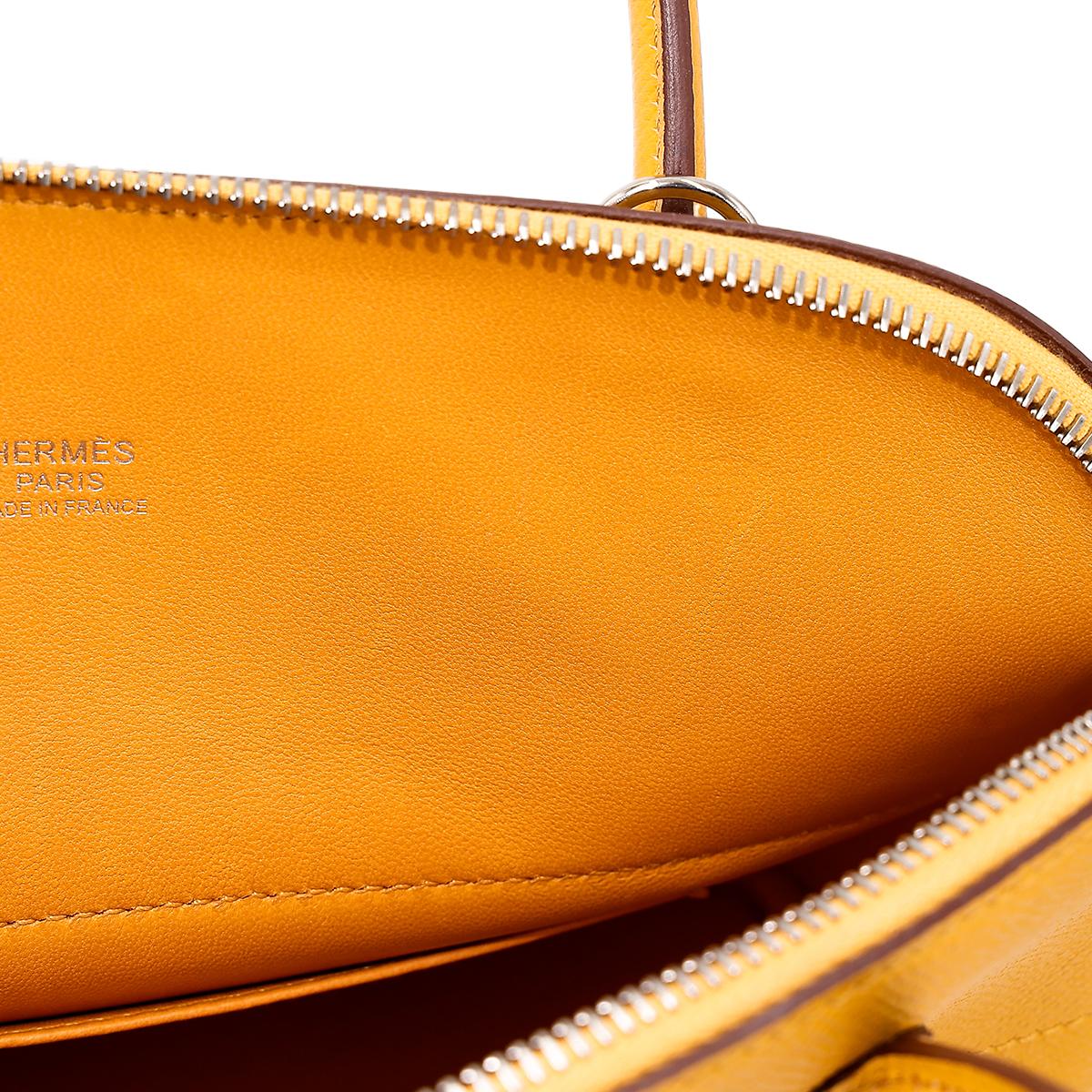 Very Good ( Rank A) HERMÈS Bolide 27 Jaune Ambre (9D) Epsom Palladium hardware C (2018) - 21