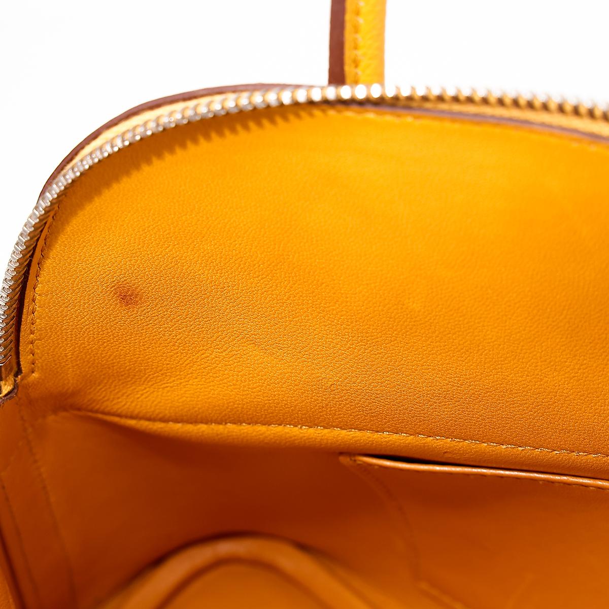 Very Good ( Rank A) HERMÈS Bolide 27 Jaune Ambre (9D) Epsom Palladium hardware C (2018) - 22