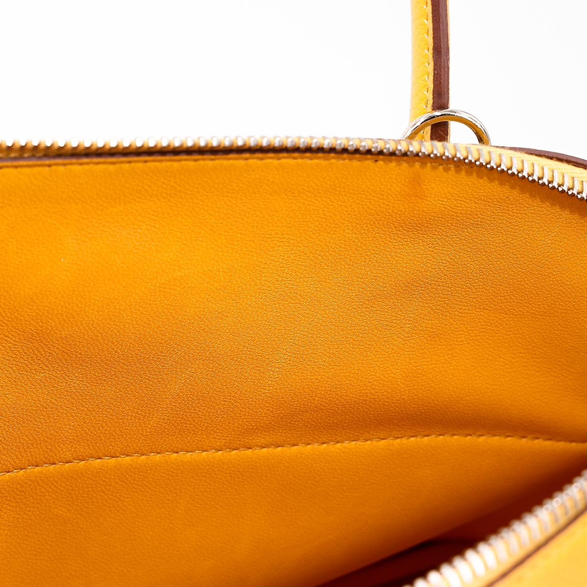 Very Good ( Rank A) HERMÈS Bolide 27 Jaune Ambre (9D) Epsom Palladium hardware C (2018) - 23