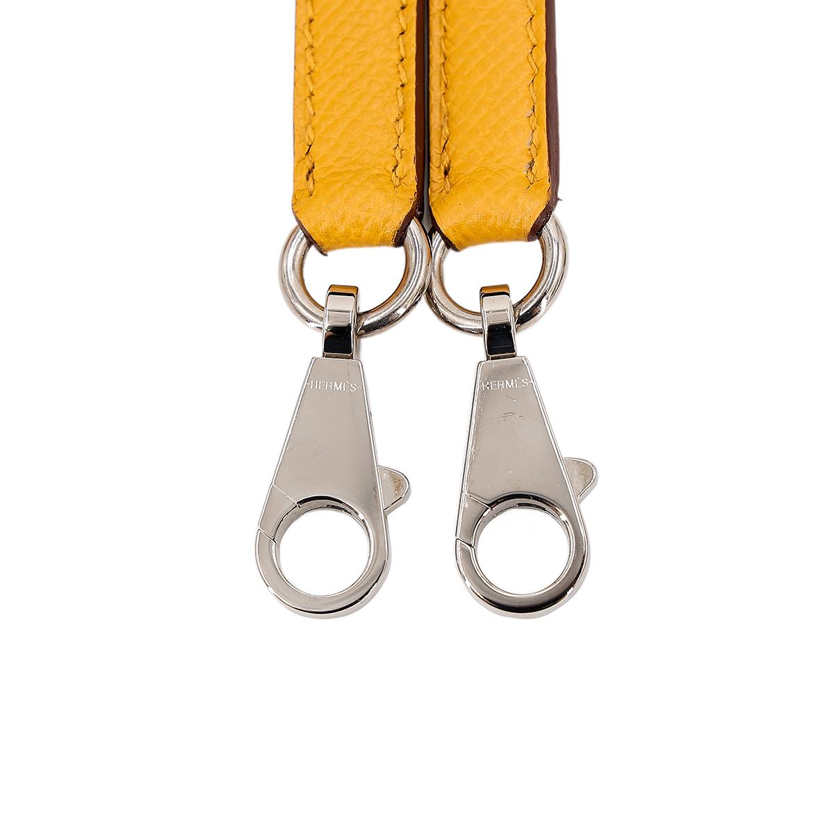 Very Good ( Rank A) HERMÈS Bolide 27 Jaune Ambre (9D) Epsom Palladium hardware C (2018) - 27
