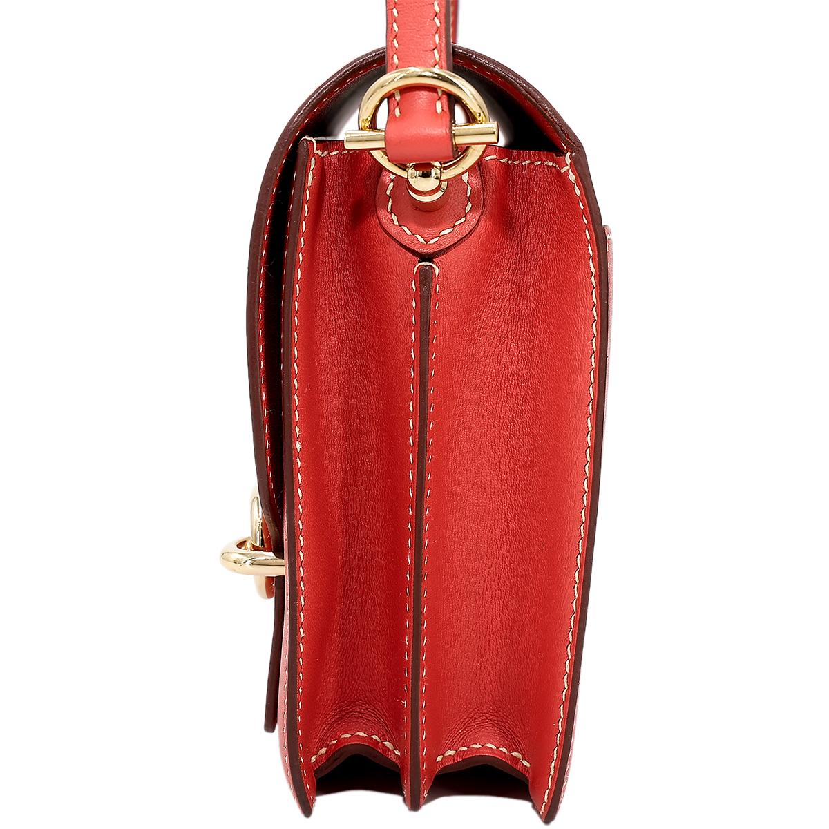 Very Good ( Rank A) HERMÈS Roulis Mini Sanguine (9M) Swift Permabrass hardware Z (2021) - 4