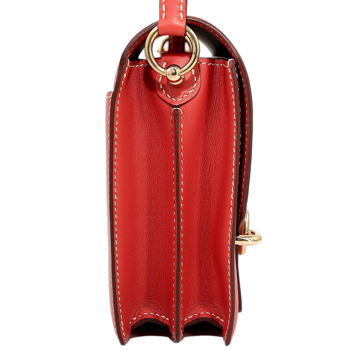 Very Good ( Rank A) HERMÈS Roulis Mini Sanguine (9M) Swift Permabrass hardware Z (2021) - 5