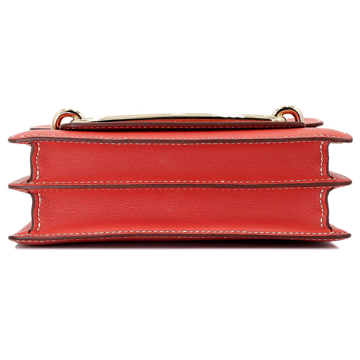 Very Good ( Rank A) HERMÈS Roulis Mini Sanguine (9M) Swift Permabrass hardware Z (2021) - 7