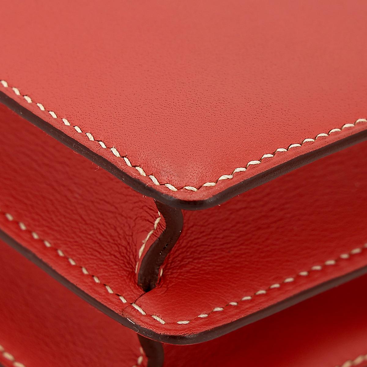 Very Good ( Rank A) HERMÈS Roulis Mini Sanguine (9M) Swift Permabrass hardware Z (2021) - 10