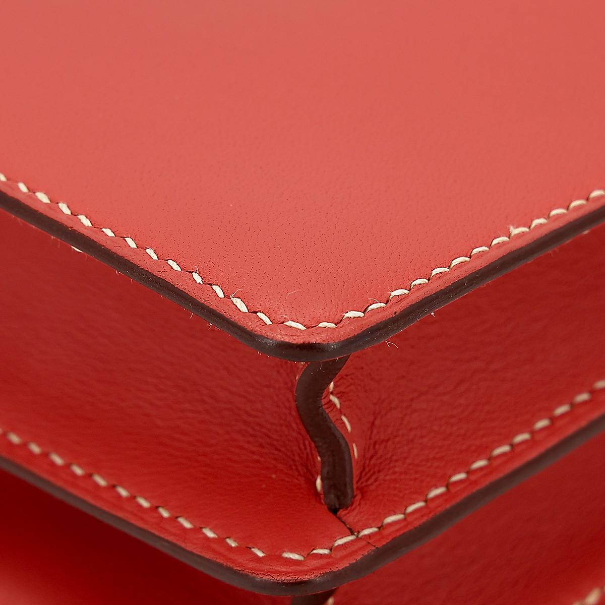Very Good ( Rank A) HERMÈS Roulis Mini Sanguine (9M) Swift Permabrass hardware Z (2021) - 11