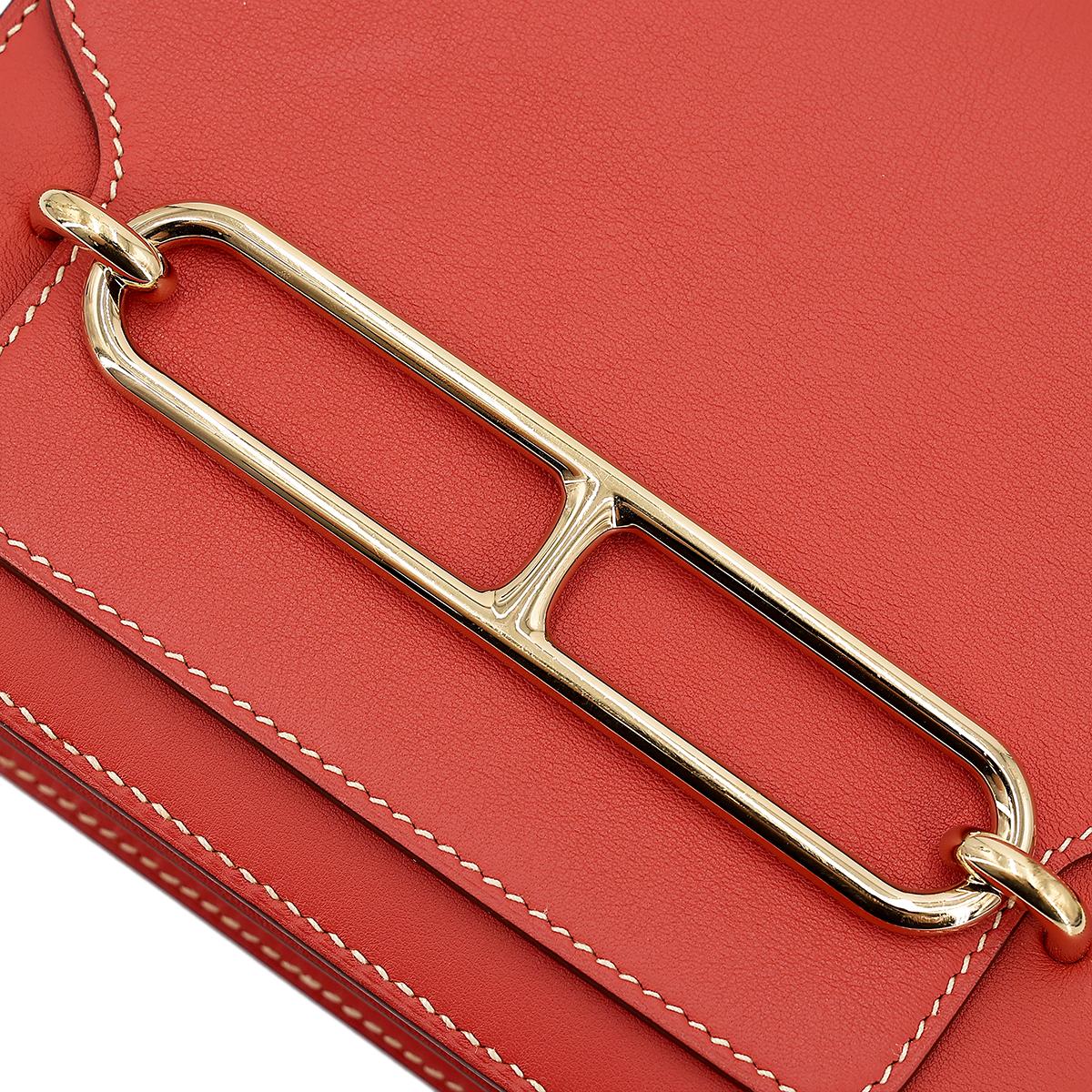 Very Good ( Rank A) HERMÈS Roulis Mini Sanguine (9M) Swift Permabrass hardware Z (2021) - 12