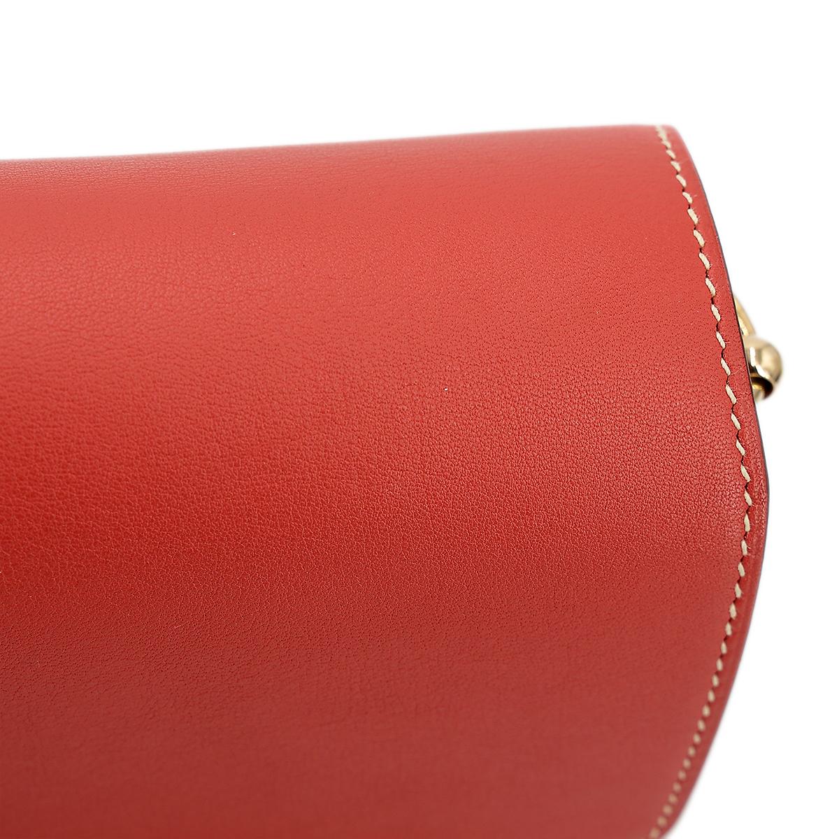 Very Good ( Rank A) HERMÈS Roulis Mini Sanguine (9M) Swift Permabrass hardware Z (2021) - 14