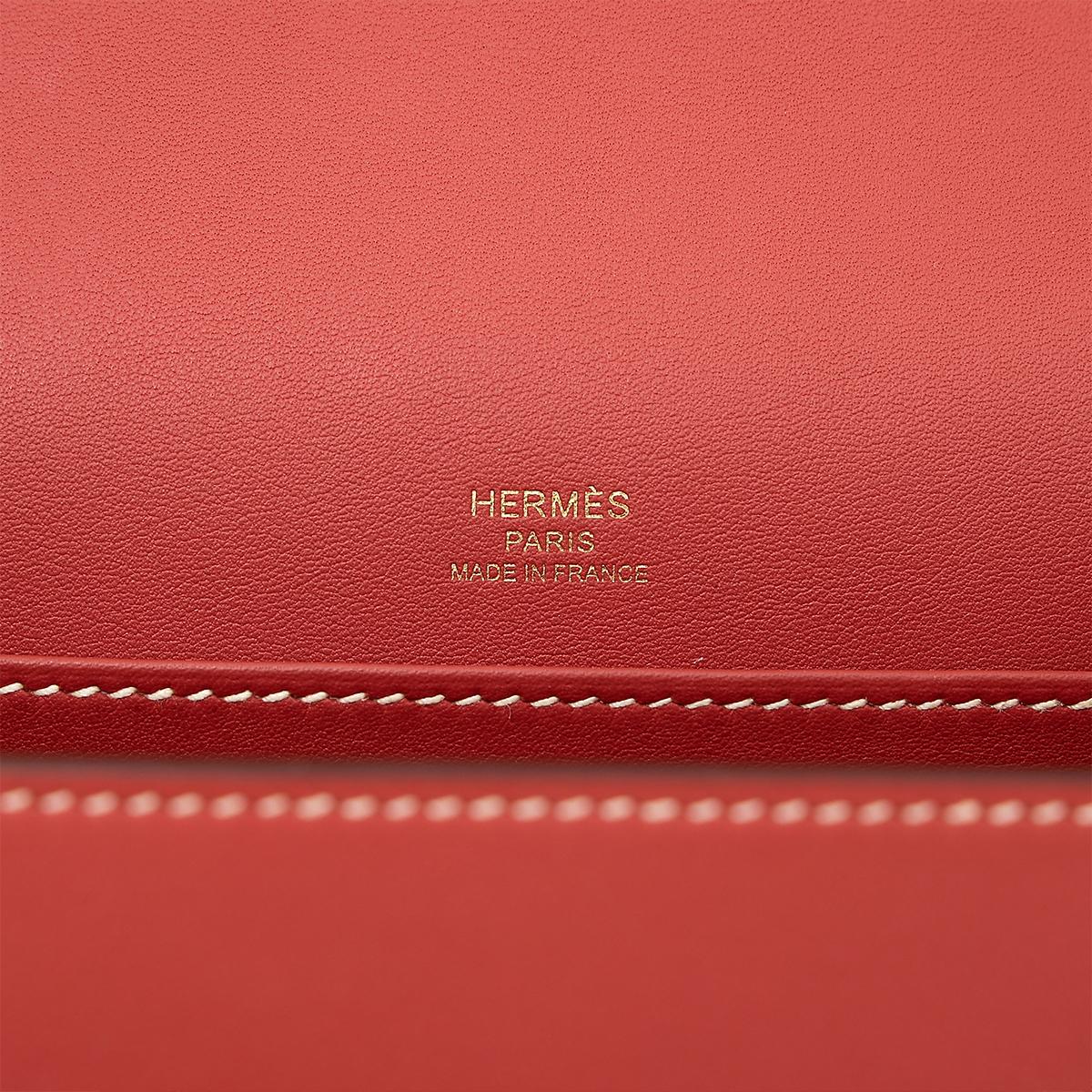Very Good ( Rank A) HERMÈS Roulis Mini Sanguine (9M) Swift Permabrass hardware Z (2021) - 17