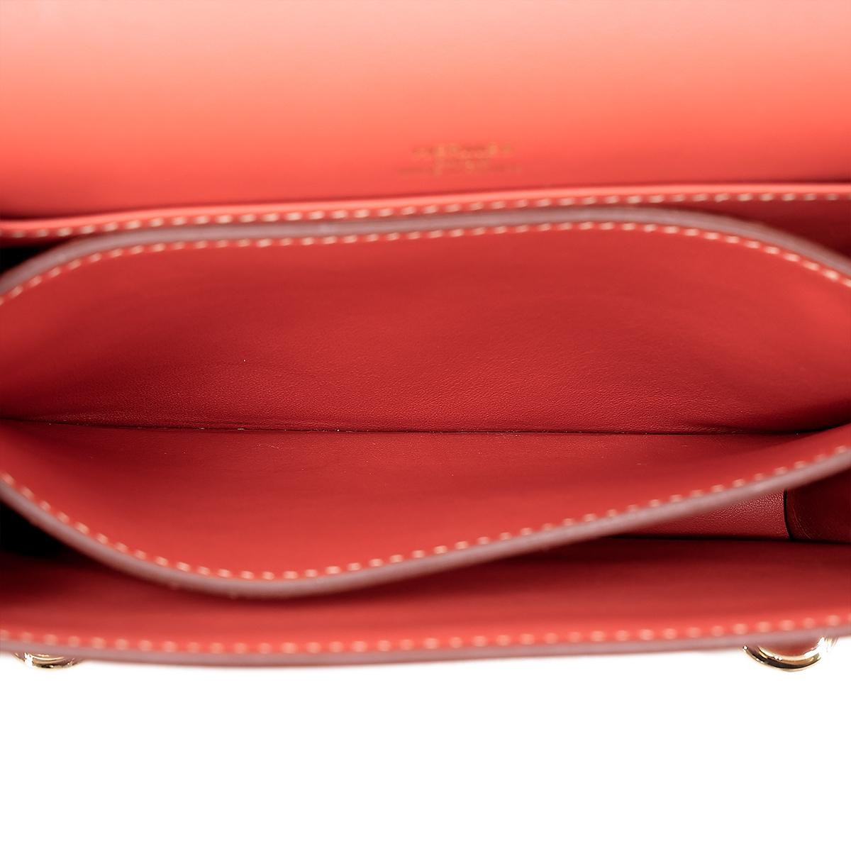 Very Good ( Rank A) HERMÈS Roulis Mini Sanguine (9M) Swift Permabrass hardware Z (2021) - 21