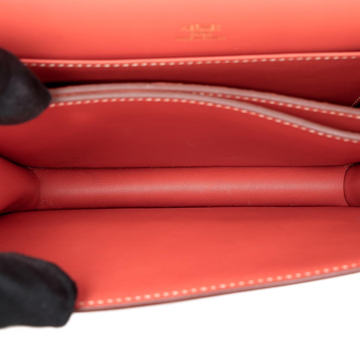 Very Good ( Rank A) HERMÈS Roulis Mini Sanguine (9M) Swift Permabrass hardware Z (2021) - 22