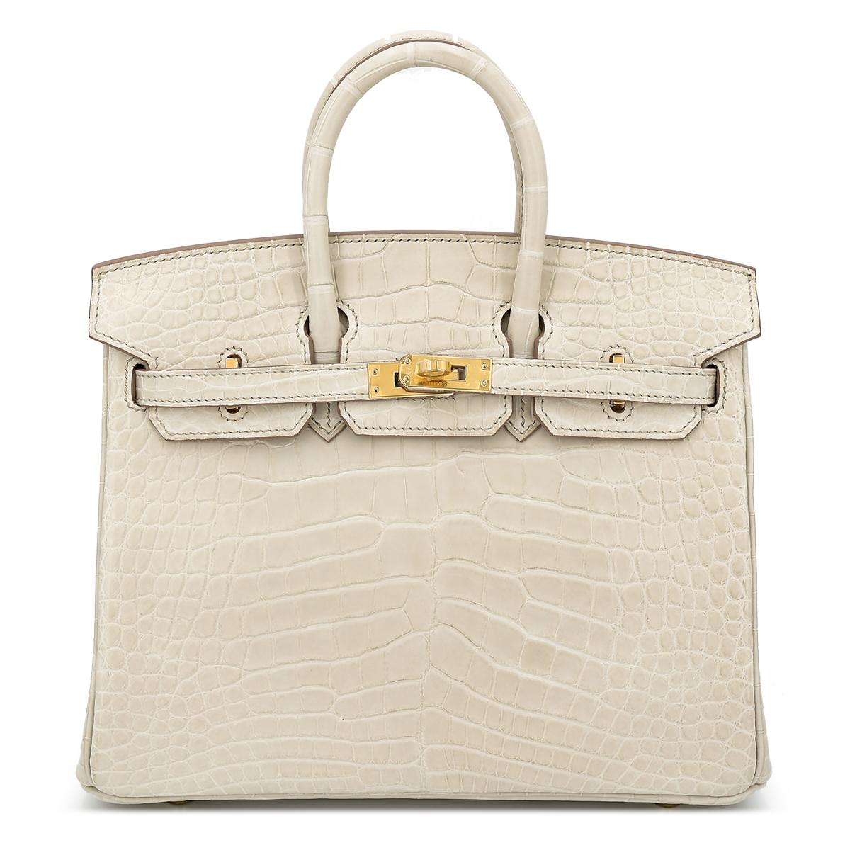 Brand New ( Rank N ) HERMÈS Birkin 25 Beton (8L) Matte Alligator Gold hardware U (2022) - 1