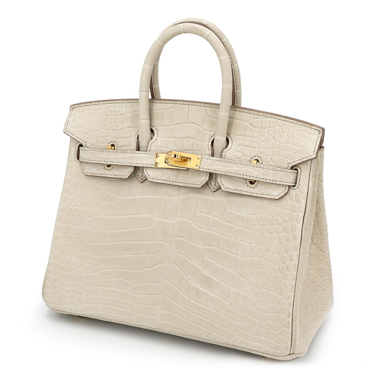 Brand New ( Rank N ) HERMÈS Birkin 25 Beton (8L) Matte Alligator Gold hardware U (2022) - 2