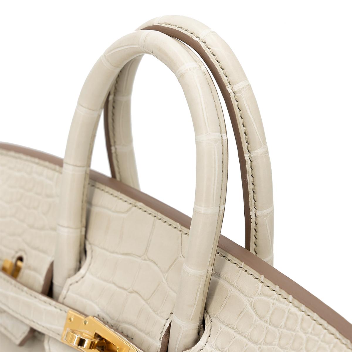 Brand New ( Rank N ) HERMÈS Birkin 25 Beton (8L) Matte Alligator Gold hardware U (2022) - 6