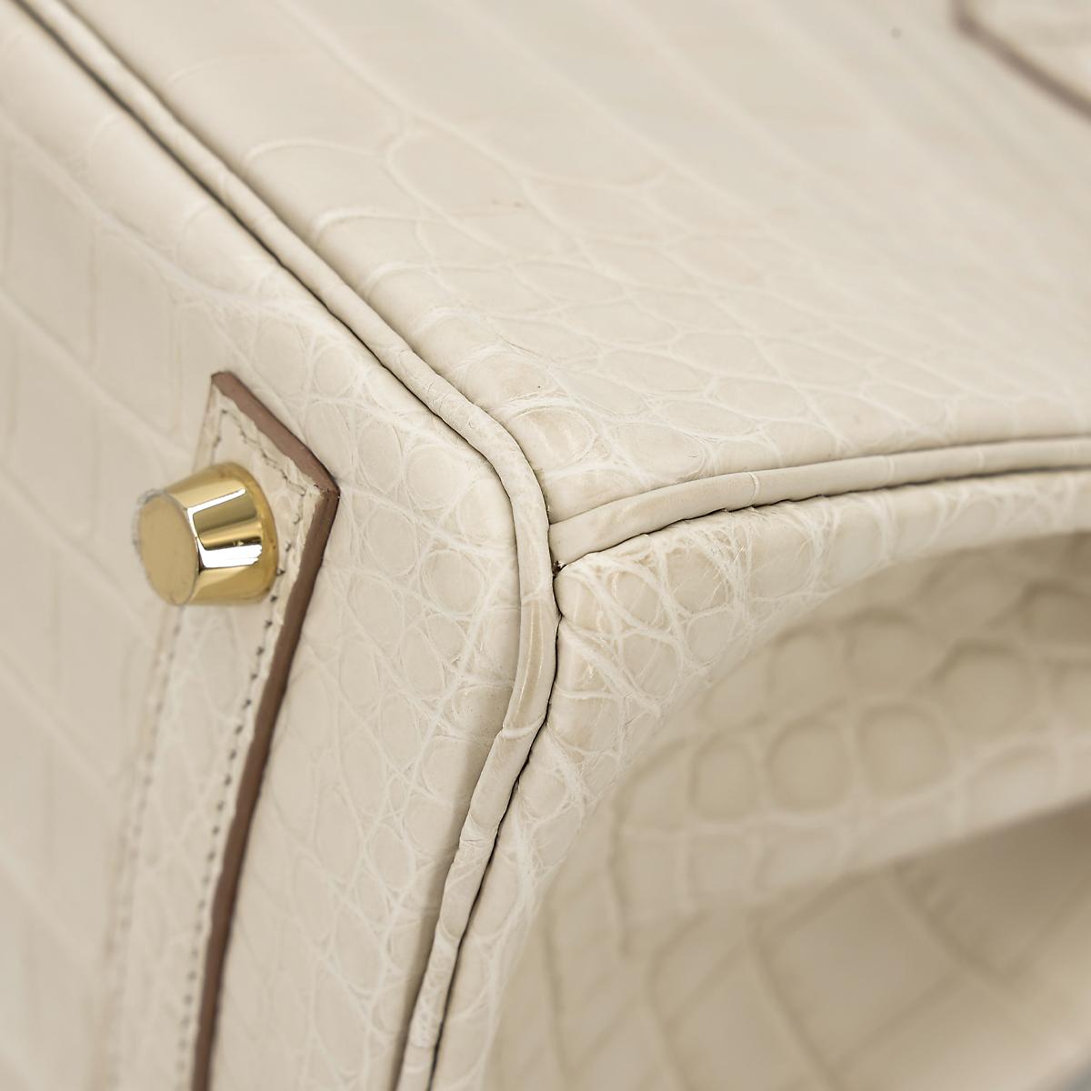 Brand New ( Rank N ) HERMÈS Birkin 25 Beton (8L) Matte Alligator Gold hardware U (2022) - 10