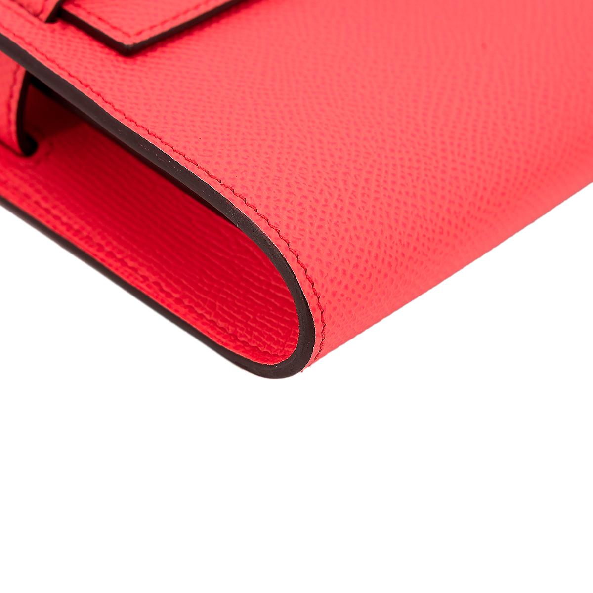 A美品 HERMÈS 爱马仕 Kelly 凯莉 钱包  0E 德克萨斯粉 Rose Texas 银扣 U刻 2022年 - 8