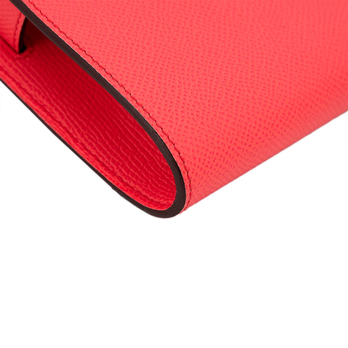 ランク A HERMÈS エルメス ケリーウォレット ローズテキサス (0E) シルバー金具 U刻印 - 10