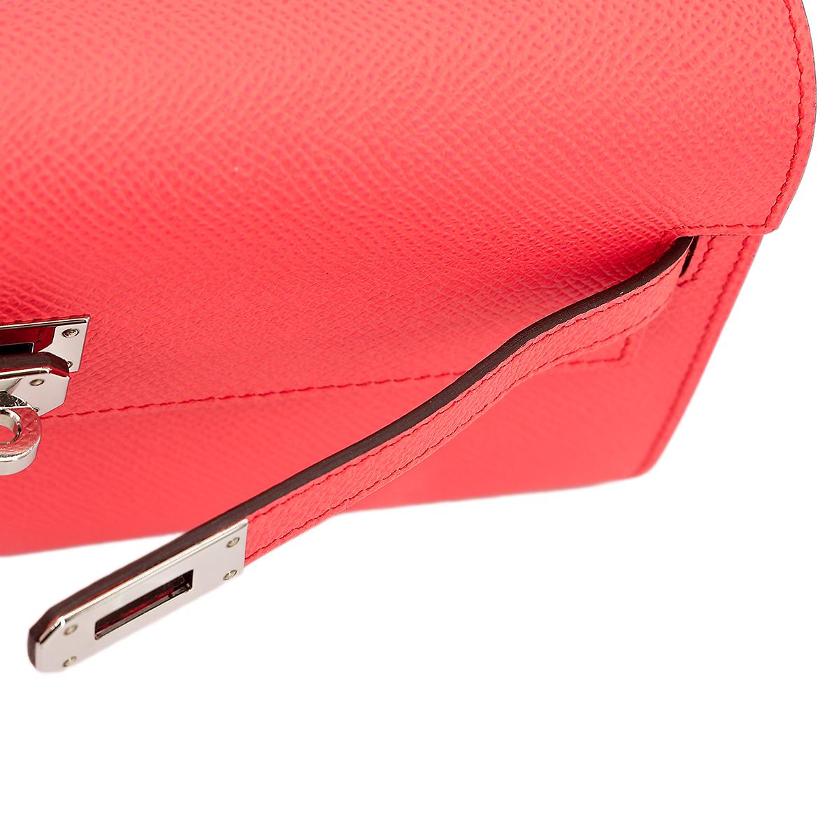 A美品 HERMÈS 爱马仕 Kelly 凯莉 钱包  0E 德克萨斯粉 Rose Texas 银扣 U刻 2022年 - 14