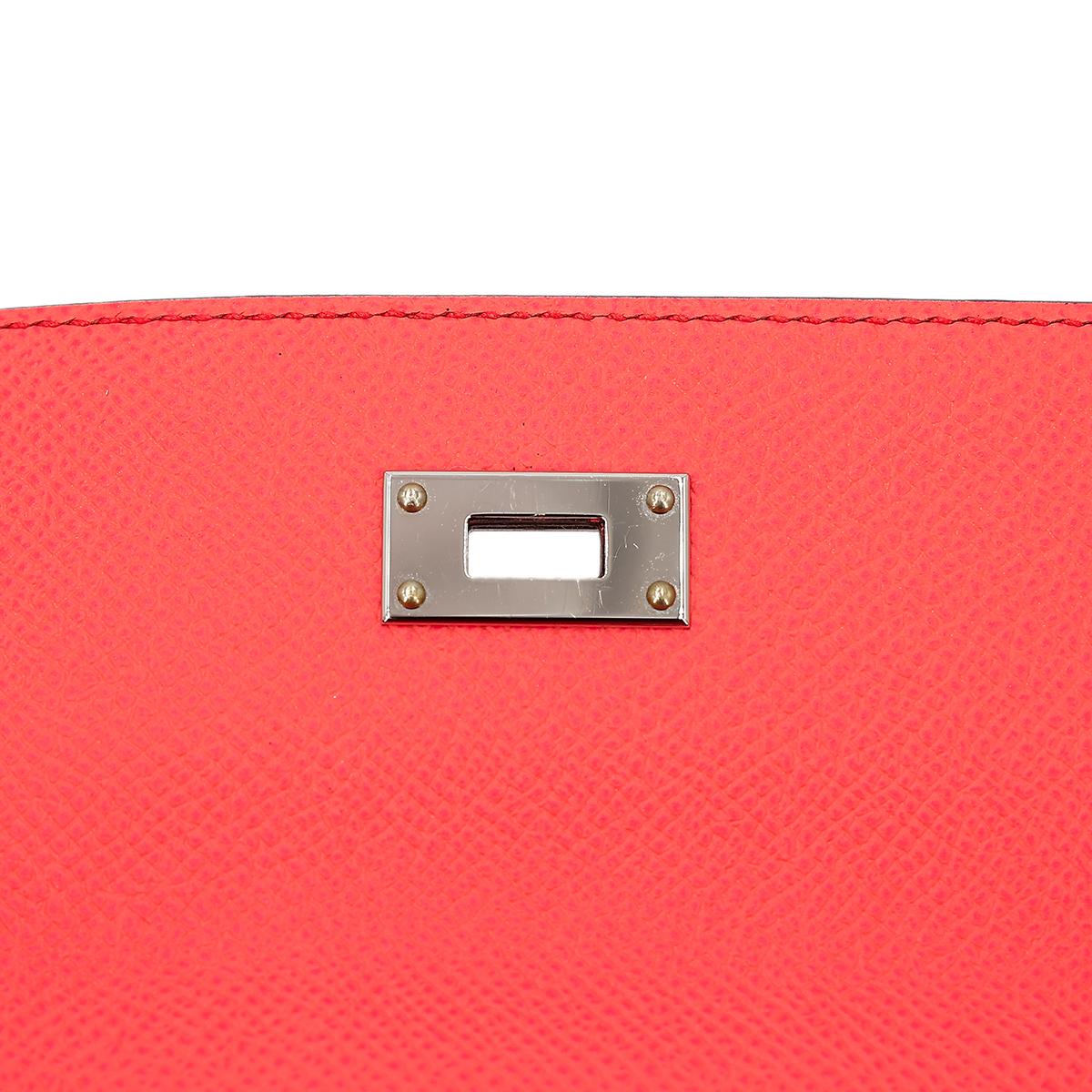 ランク A HERMÈS エルメス ケリーウォレット ローズテキサス (0E) シルバー金具 U刻印 - 17