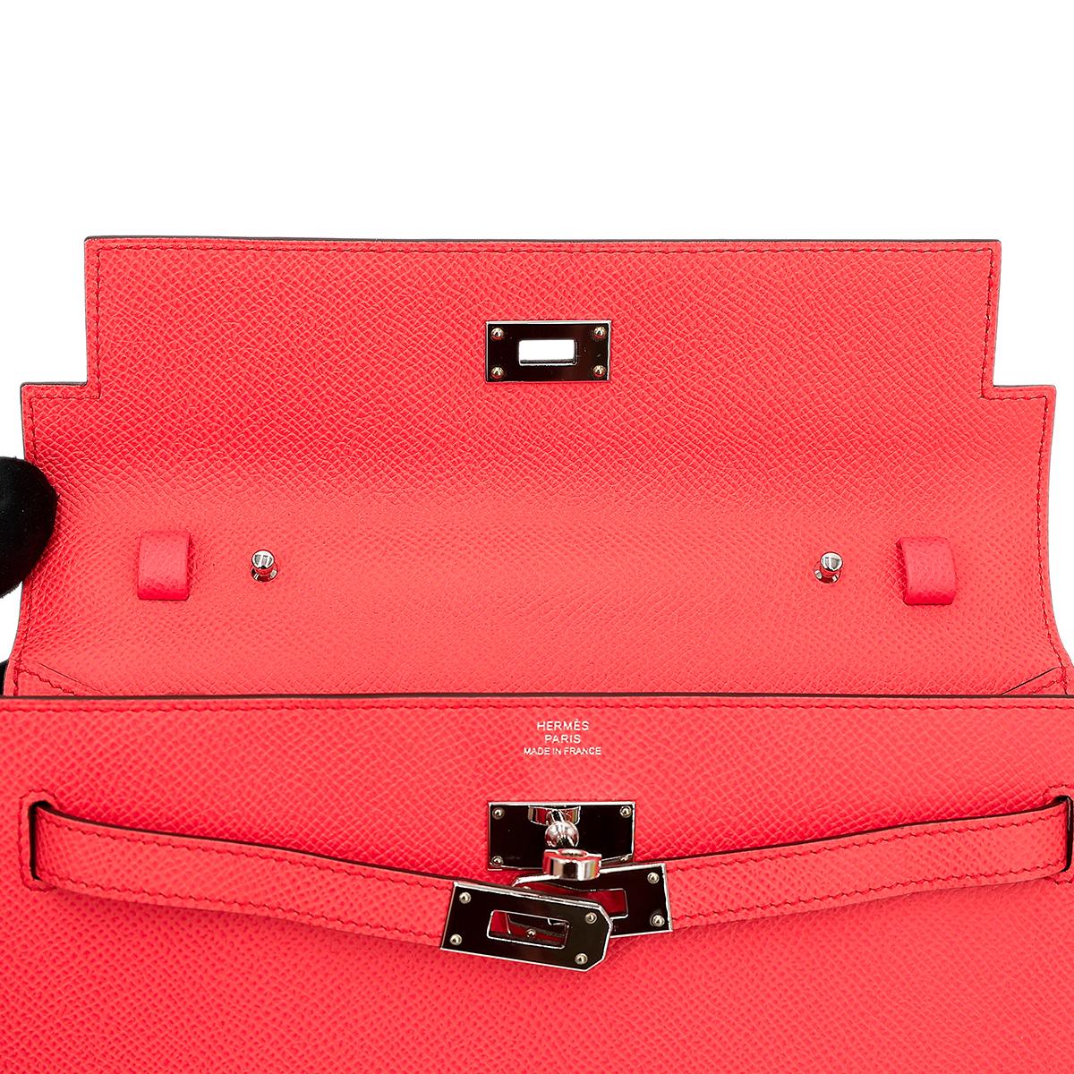 ランク A HERMÈS エルメス ケリーウォレット ローズテキサス (0E) シルバー金具 U刻印 - 16