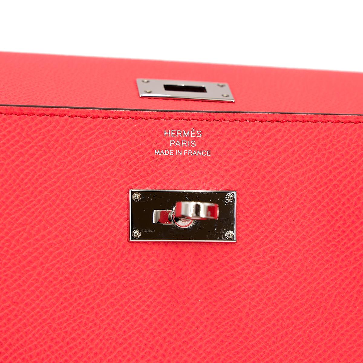 ランク A HERMÈS エルメス ケリーウォレット ローズテキサス (0E) シルバー金具 U刻印 - 18