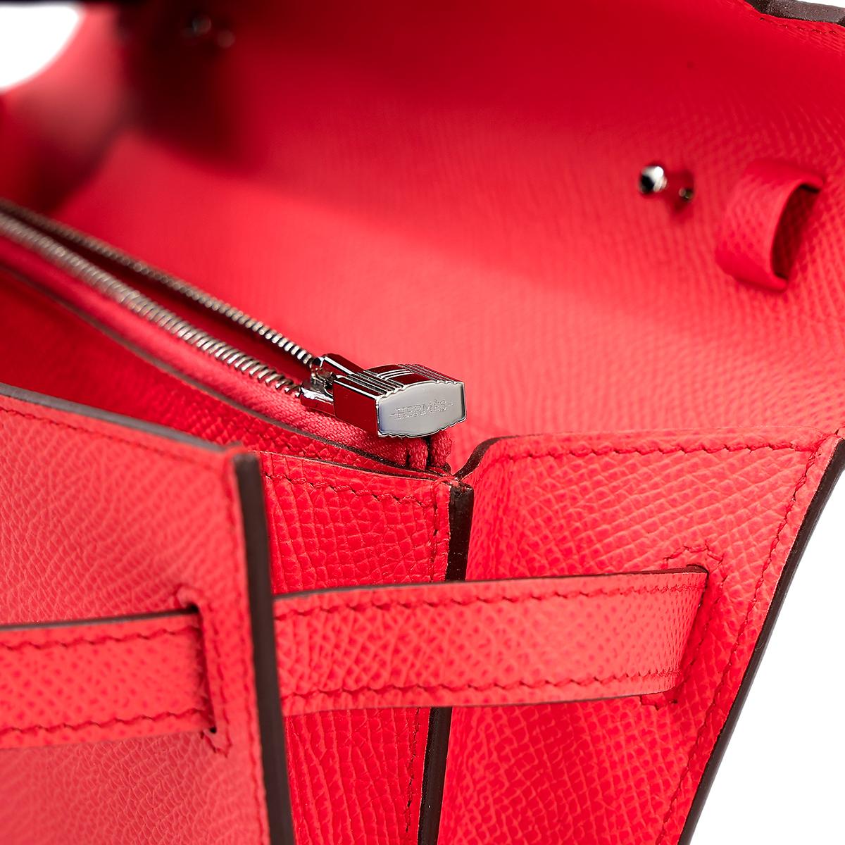 ランク A HERMÈS エルメス ケリーウォレット ローズテキサス (0E) シルバー金具 U刻印 - 22