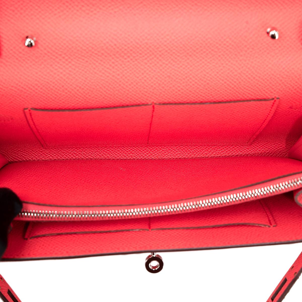 ランク A HERMÈS エルメス ケリーウォレット ローズテキサス (0E) シルバー金具 U刻印 - 19