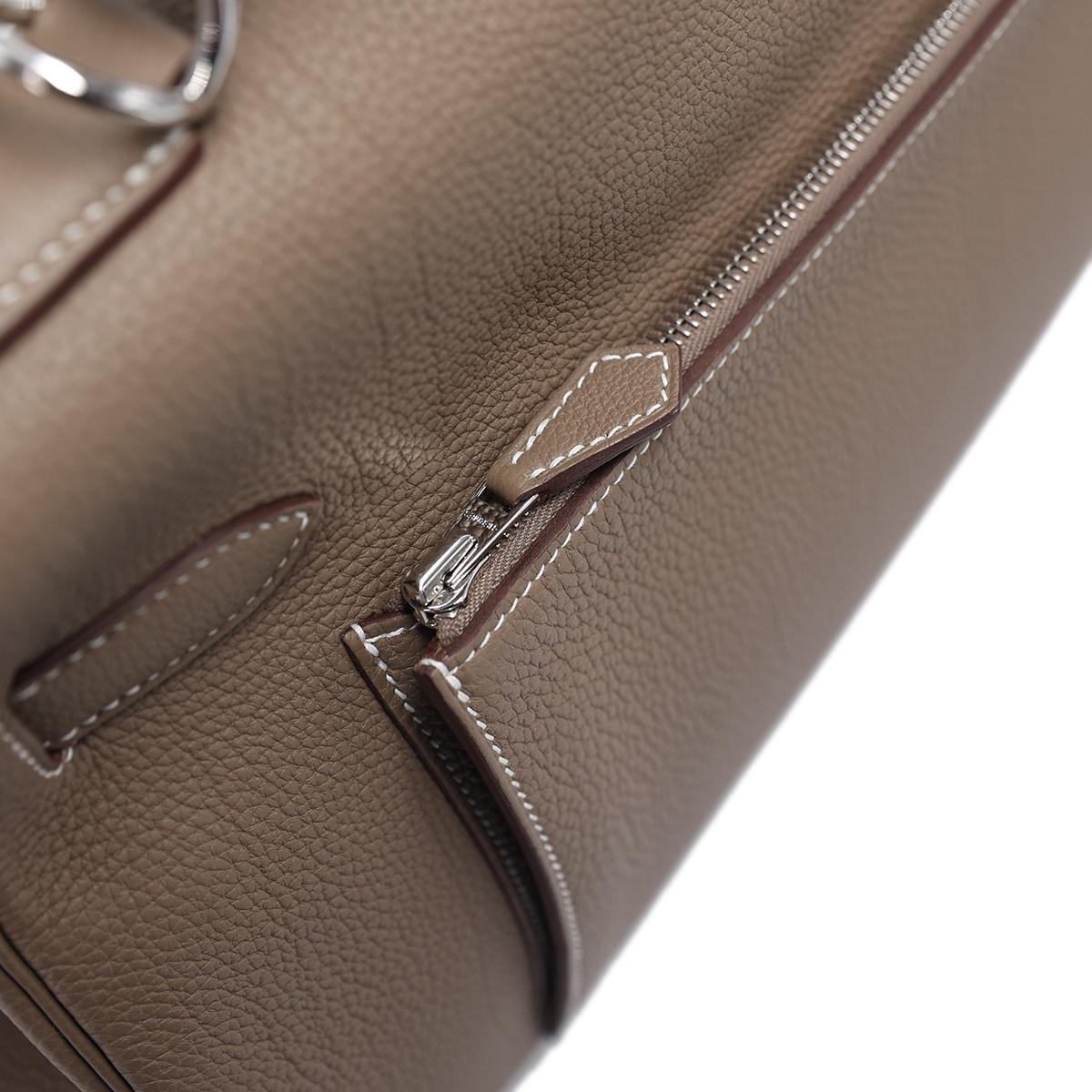 Unused ( Rank NS ) HERMÈS Limited Edition Kelly 42 Maxi Etoupe (18) Togo Palladium hardware B (2023) - 12