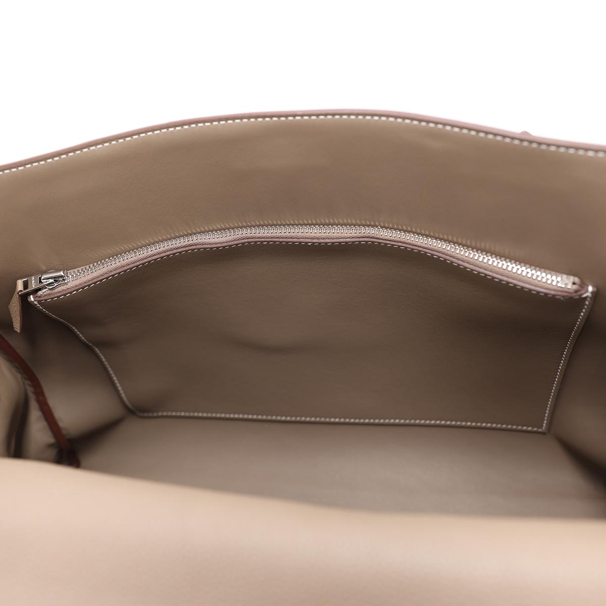 Unused ( Rank NS ) HERMÈS Limited Edition Kelly 42 Maxi Etoupe (18) Togo Palladium hardware B (2023) - 17