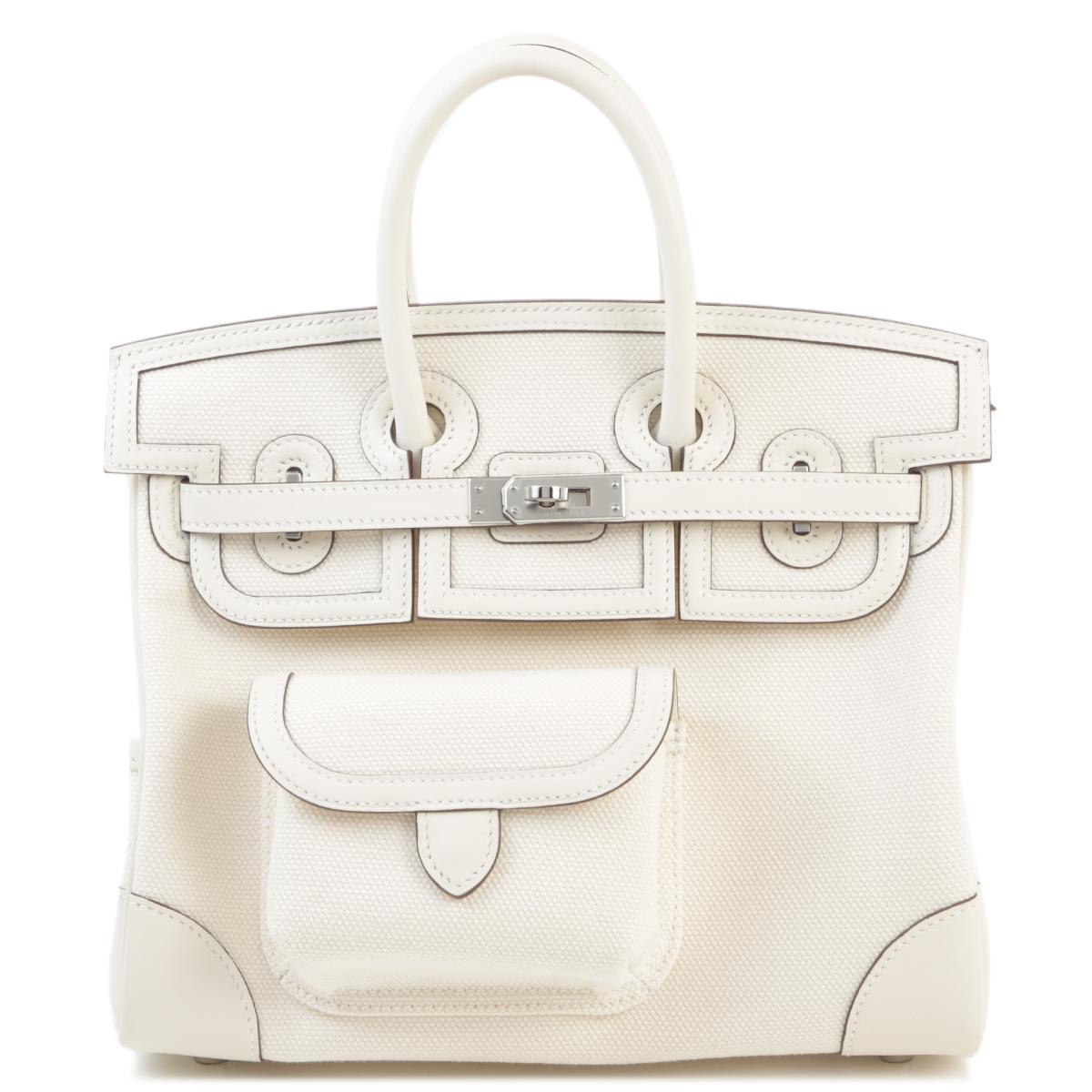 Unused ( Rank NS ) HERMÈS Limited Edition Birkin Cargo 25 Nata (I2) Swift Toile H Palladium hardware Z (2021) - 1