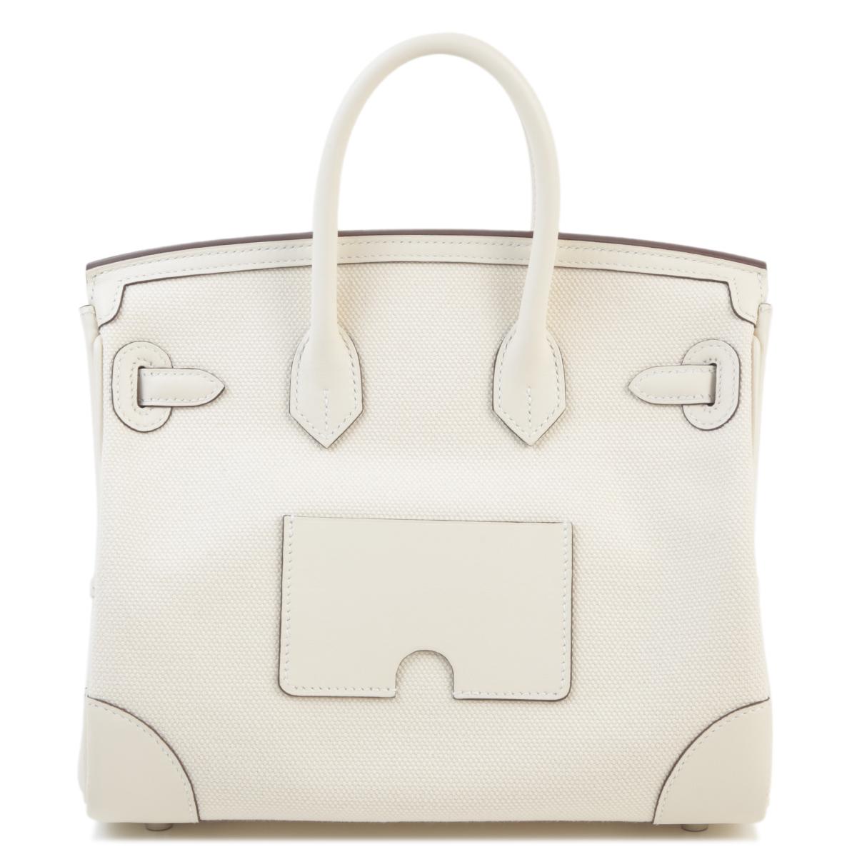 Unused ( Rank NS ) HERMÈS Limited Edition Birkin Cargo 25 Nata (I2) Swift Toile H Palladium hardware Z (2021) - 3