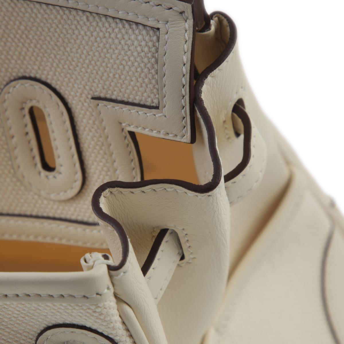 Unused ( Rank NS ) HERMÈS Limited Edition Birkin Cargo 25 Nata (I2) Swift Toile H Palladium hardware Z (2021) - 16