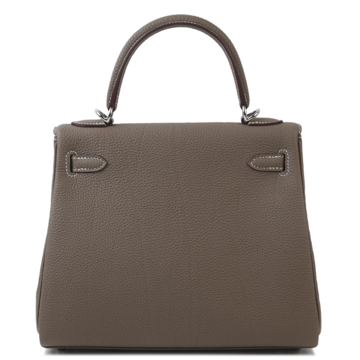 Brand New ( Rank N ) HERMÈS Kelly 25 Etoupe (18) Togo Palladium hardware W (2024) - 3