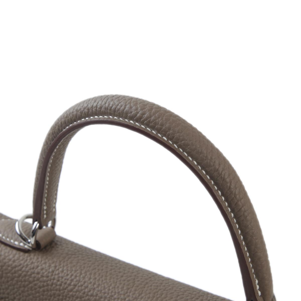 Brand New ( Rank N ) HERMÈS Kelly 25 Etoupe (18) Togo Palladium hardware W (2024) - 6