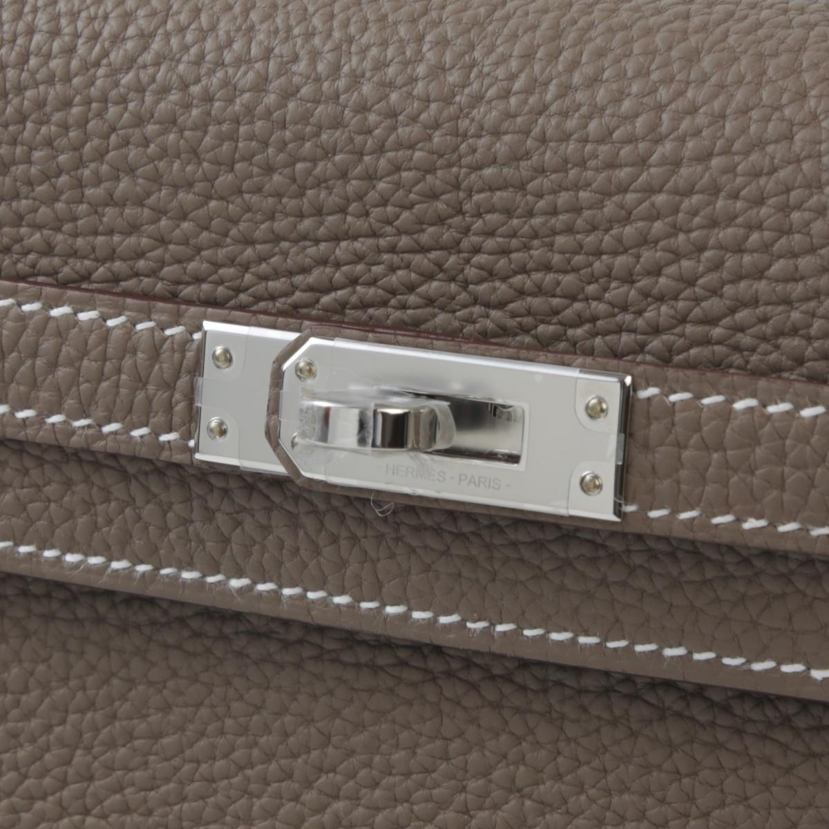 Brand New ( Rank N ) HERMÈS Kelly 25 Etoupe (18) Togo Palladium hardware W (2024) - 12