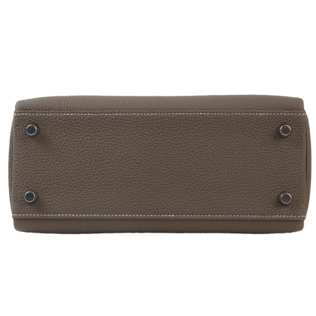 Brand New ( Rank N ) HERMÈS Kelly 25 Etoupe (18) Togo Palladium hardware W (2024) - 7