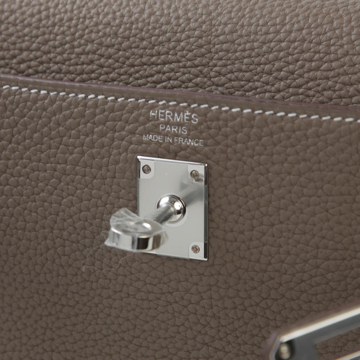 Brand New ( Rank N ) HERMÈS Kelly 25 Etoupe (18) Togo Palladium hardware W (2024) - 13