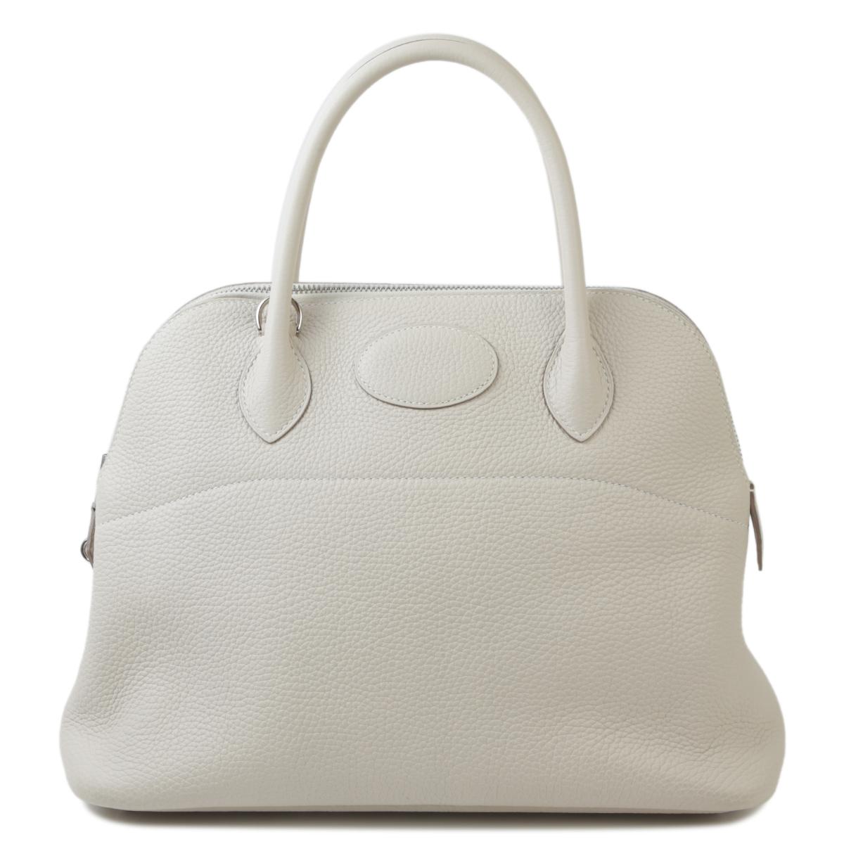 Excellent ( Rank SA ) HERMÈS Bolide 31 Craie (10) Clemence Palladium hardware C (2018) - 1