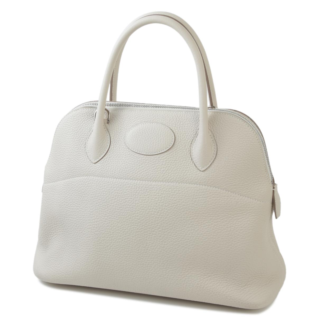 Excellent ( Rank SA ) HERMÈS Bolide 31 Craie (10) Clemence Palladium hardware C (2018) - 2
