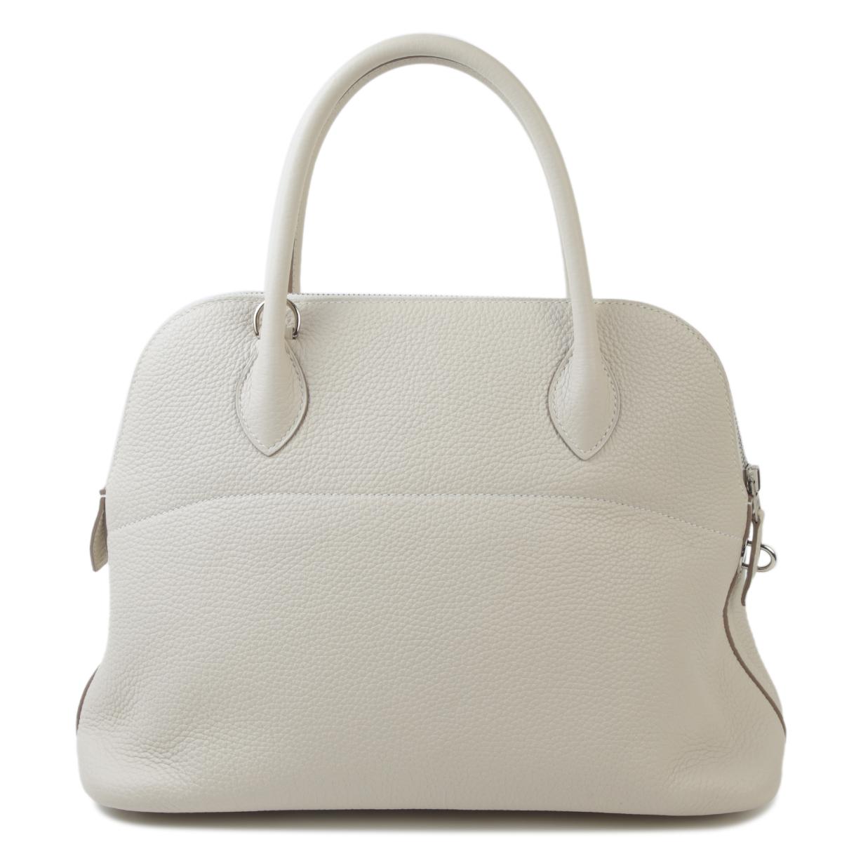 Excellent ( Rank SA ) HERMÈS Bolide 31 Craie (10) Clemence Palladium hardware C (2018) - 3