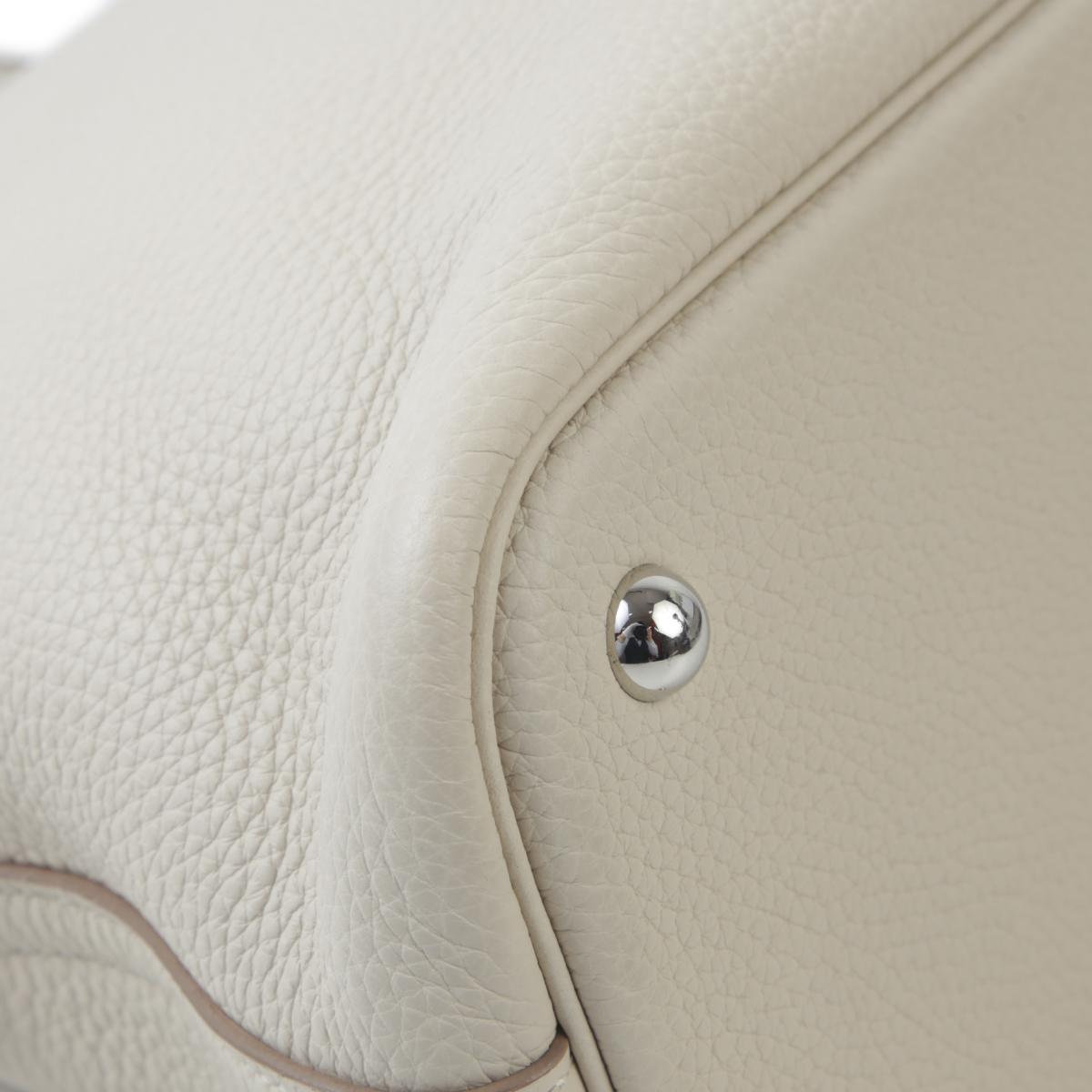 Excellent ( Rank SA ) HERMÈS Bolide 31 Craie (10) Clemence Palladium hardware C (2018) - 10