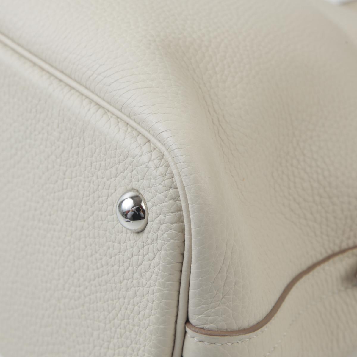 Excellent ( Rank SA ) HERMÈS Bolide 31 Craie (10) Clemence Palladium hardware C (2018) - 11