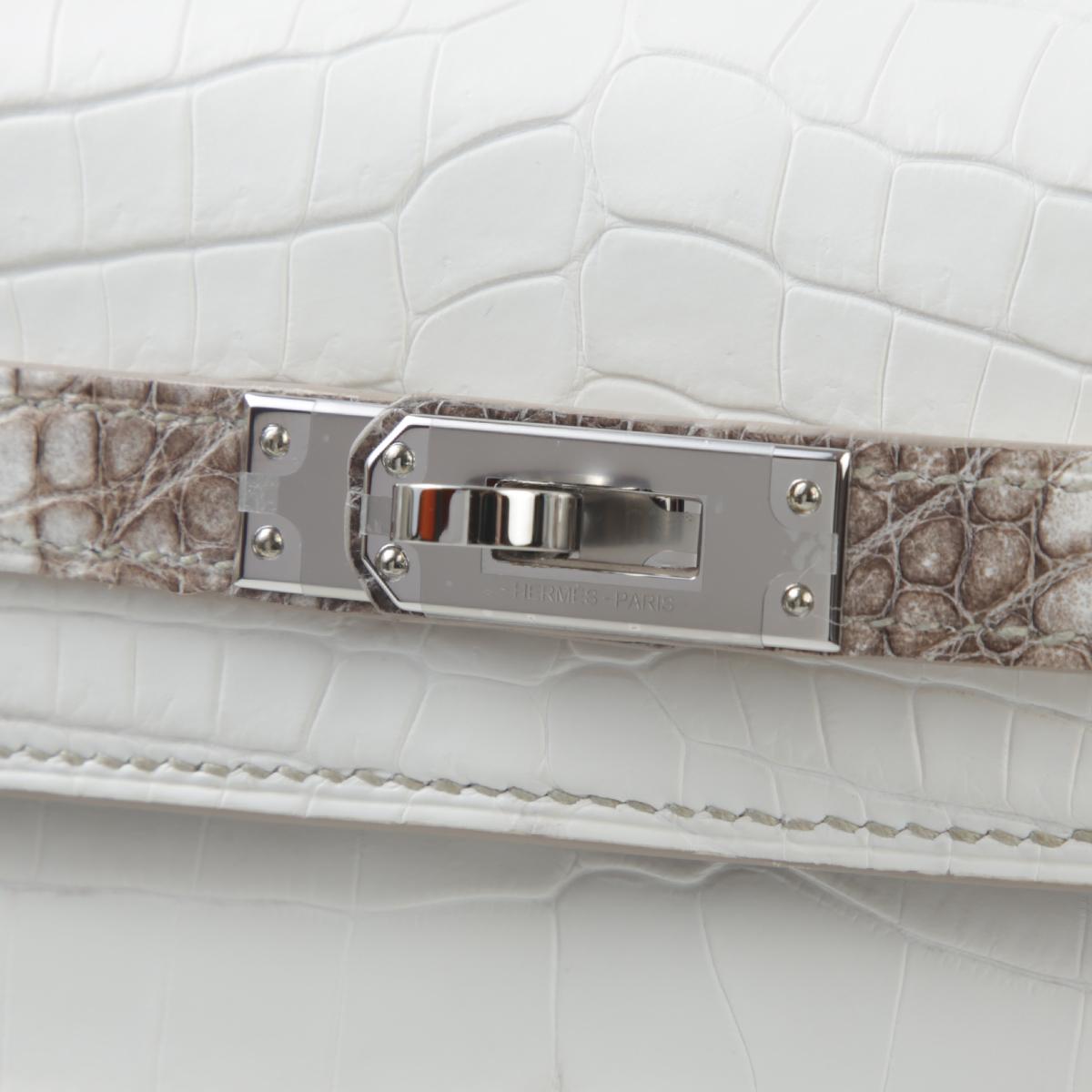 Brand New ( Rank N ) HERMÈS Limited Edition Kelly 25 Himalaya Matte Niloticus Crocodile Palladium hardware W (2024) - 12